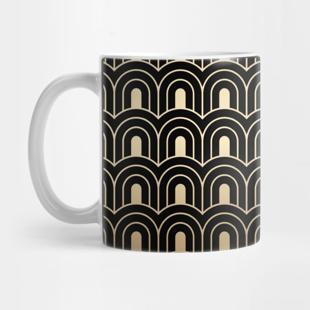 Art déco simple gold archs twenties abstract pattern by From Mars